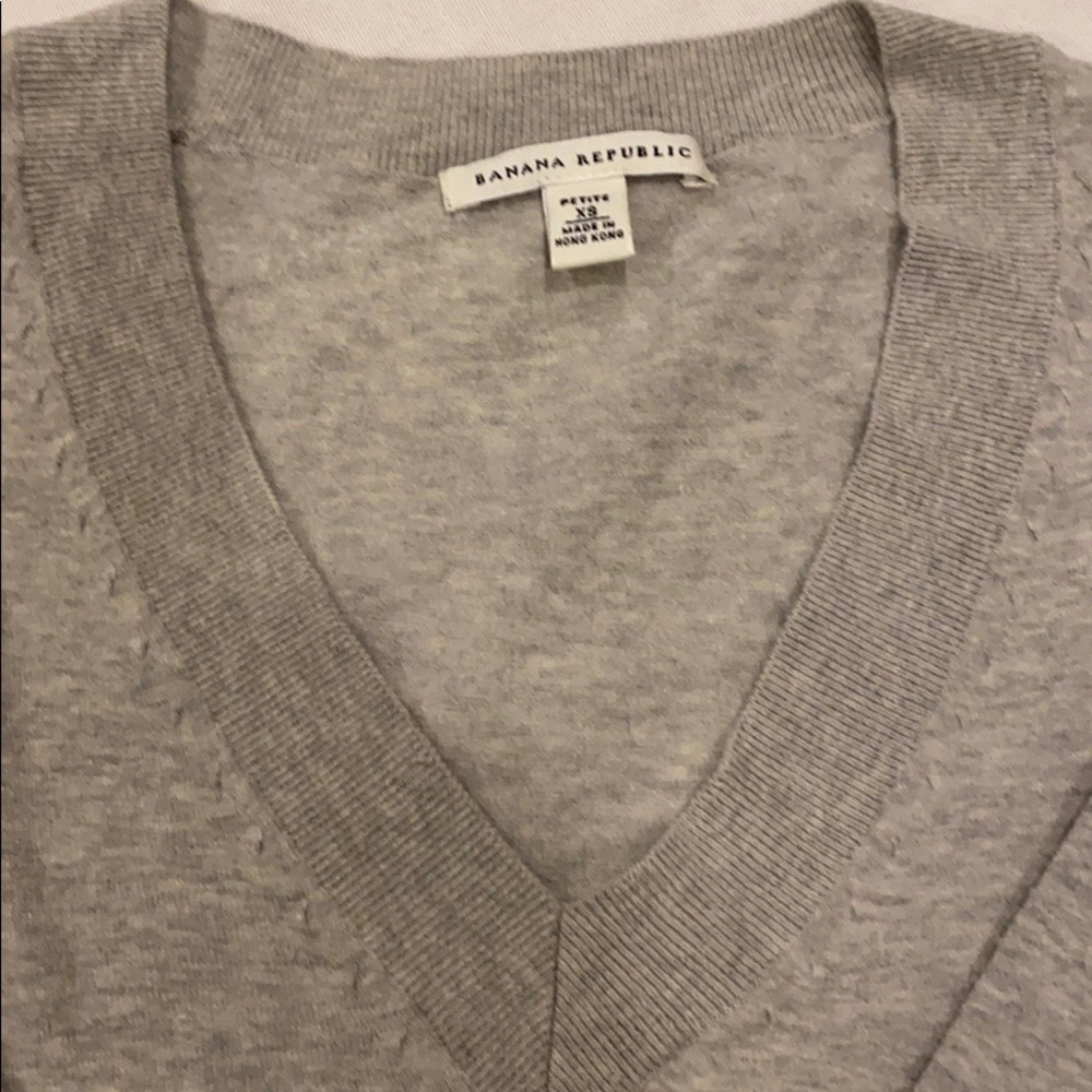 BANANA REPUBLIC Gray Cotton Sweater - Picture 3 of 5